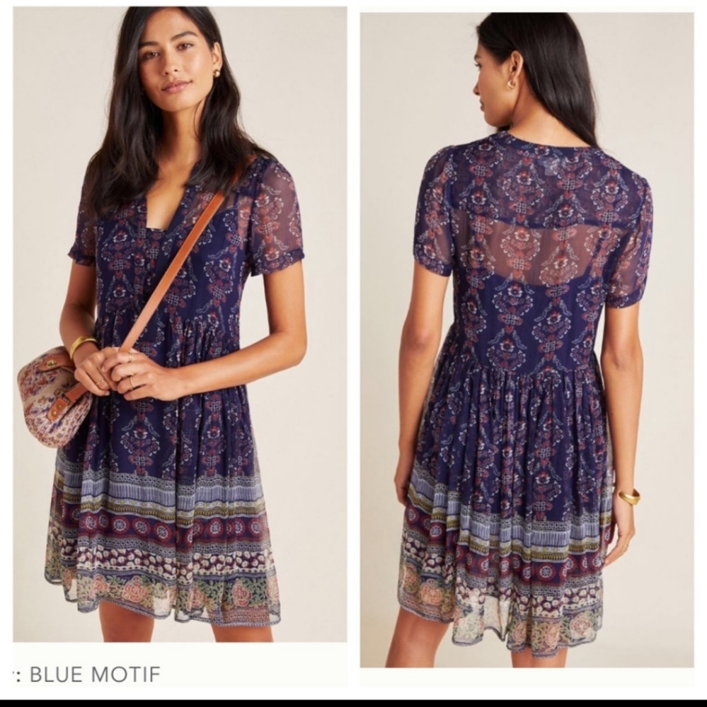 Anthropologie Aiden Sheer Tunic Dress